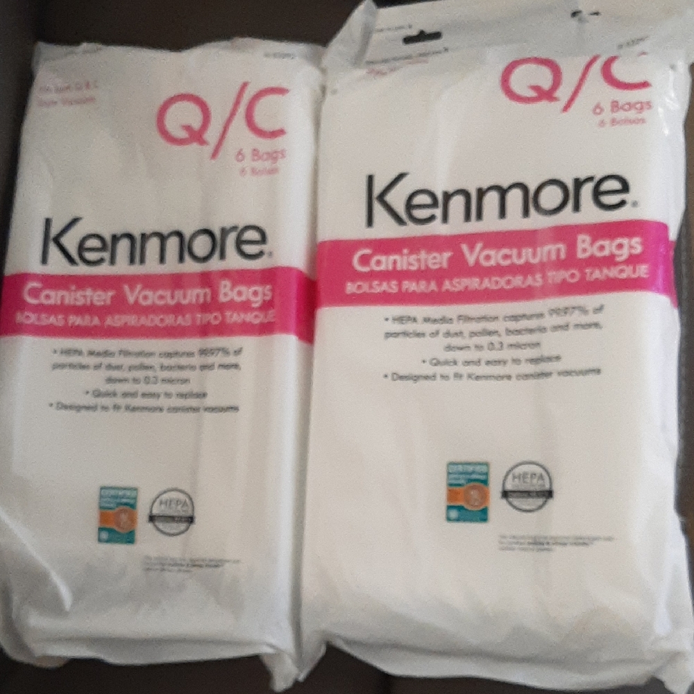 Kenmore | 2! Q/C 6 Bags Ea. HEPA Cannister Vacuum Bags Free Shipping